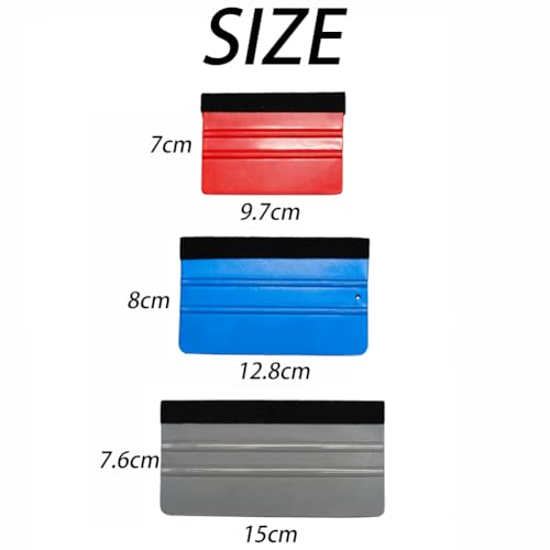 Hodaqe Felt Edge Squeegee Set 3Pcs Felt Squeegee Applicator Tool Scraper Tool Scraper for Window Tinting, Sign Making and Sticker Wrap Application Tools 4/5/6 Inch - Image 3