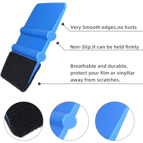 Hodaqe Felt Edge Squeegee Set 3Pcs Felt Squeegee Applicator Tool Scraper Tool Scraper for Window Tinting, Sign Making and Sticker Wrap Application Tools 4/5/6 Inch - Image 4