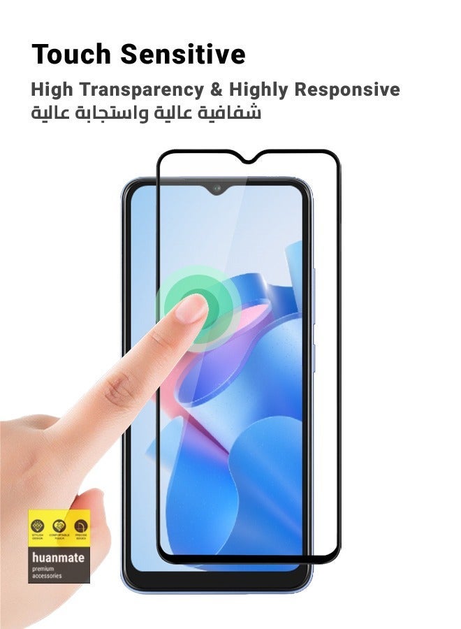 هووانميت واقي شاشة كامل من الحافة إلى الحافة لهاتف itel P40 أسود/شفاف - Image 4