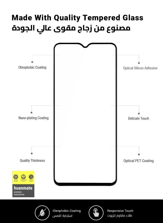 هووانميت واقي شاشة كامل من الحافة إلى الحافة لهاتف itel P40 أسود/شفاف - Image 5