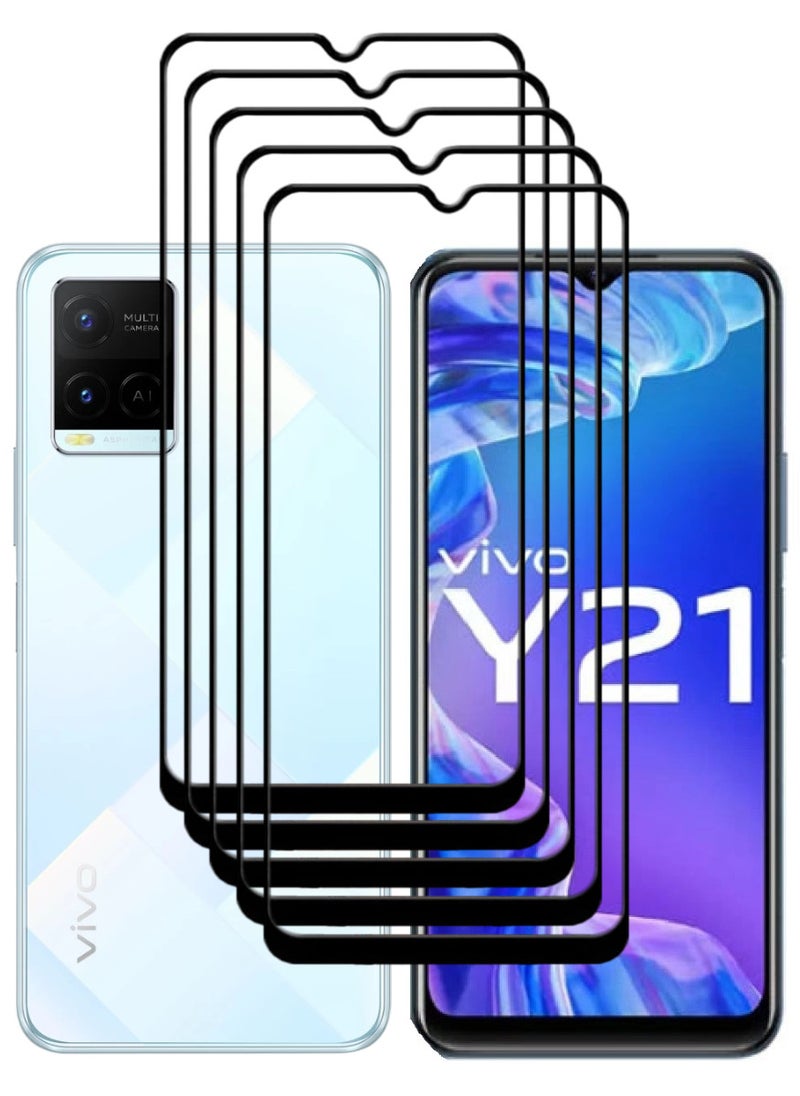 ACLIX 5 Pieces Antistatic ESD Dustproof Premium Quality High Definition Tempered Glass Screen Protector Designed For vivo Y21 - Image 1