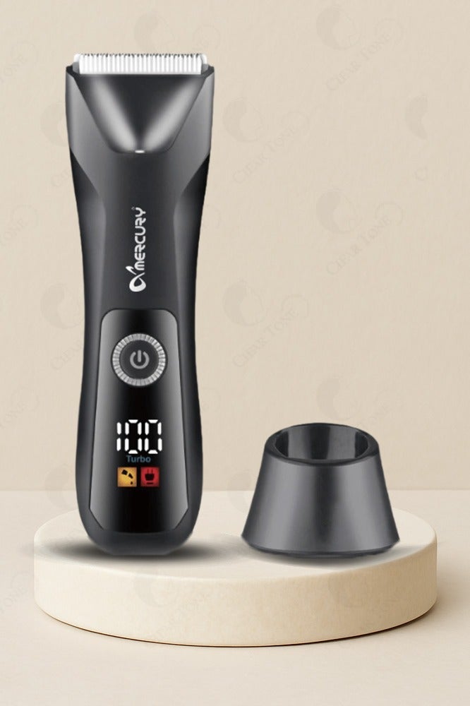 ميركيري ماكينة تشذيب الشعر والجسم اللاسلكية MC168 بشفرة قص سيراميك | محرك سبائك مضاد للاهتزاز | مدة تشغيل تصل إلى 90 دقيقة | بطارية ليثيوم 2000 مللي أمبير/ساعة | قابلة للغسل بمعيار IPX7 | شاشة LCD ذكية | شحن من النوع C وإضاءة LED لرؤية أفضل - Image 1