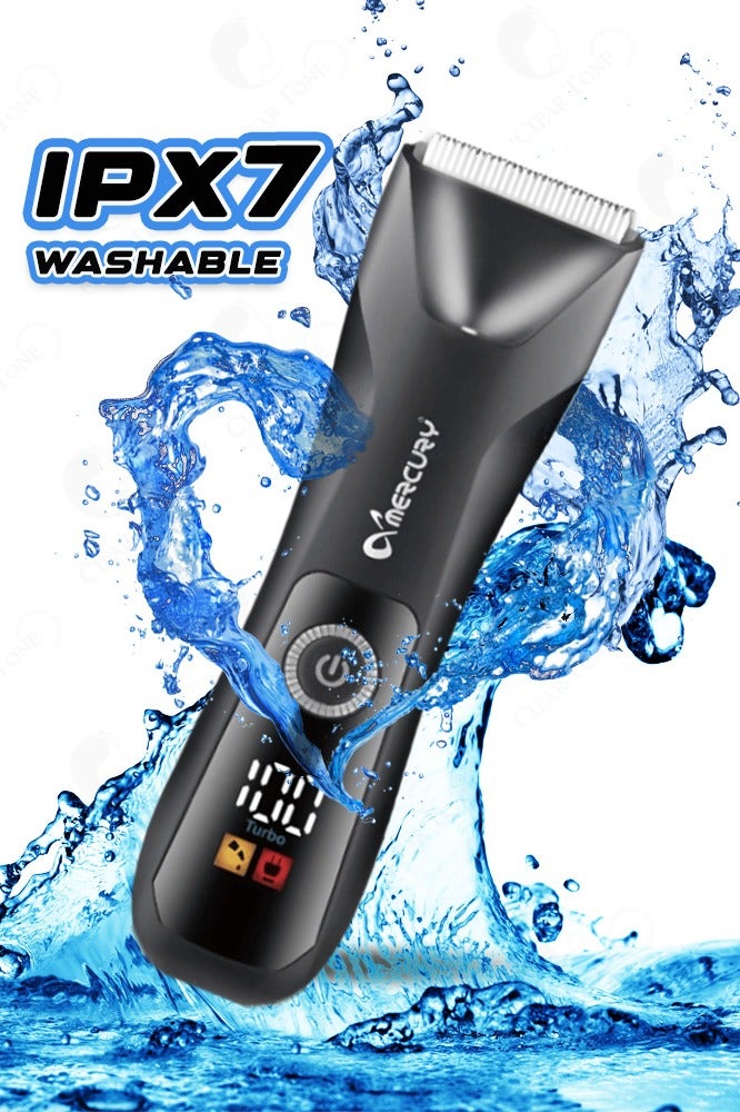 ميركيري ماكينة تشذيب الشعر والجسم اللاسلكية MC168 بشفرة قص سيراميك | محرك سبائك مضاد للاهتزاز | مدة تشغيل تصل إلى 90 دقيقة | بطارية ليثيوم 2000 مللي أمبير/ساعة | قابلة للغسل بمعيار IPX7 | شاشة LCD ذكية | شحن من النوع C وإضاءة LED لرؤية أفضل - Image 3