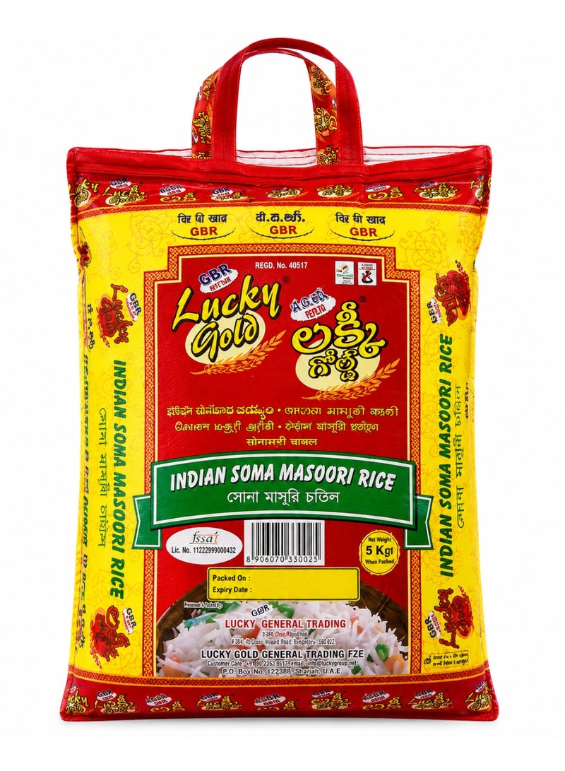 Lucky Gold Indian Sona Masoori Rice 5 KG - Image 1