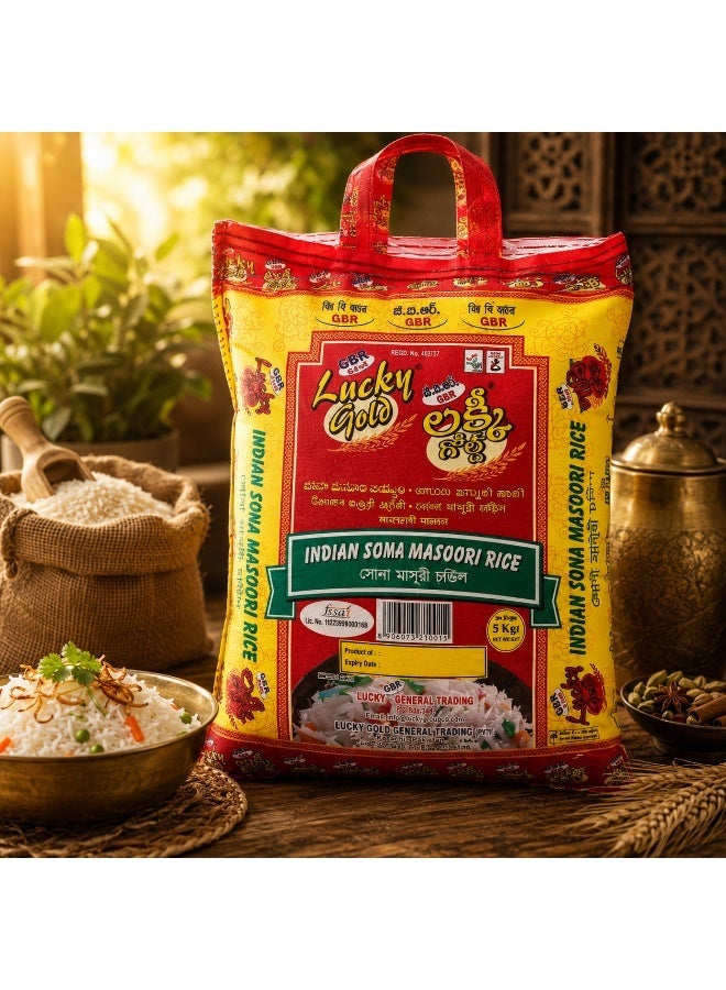 Lucky Gold Indian Sona Masoori Rice 5 KG - Image 2