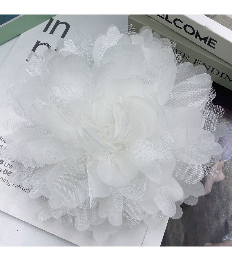 Rose Red 22Cm Handmade Chiffon Large Flower Corsage Hair Accessory Korean Style Shoes Hat Clothing Embellishment - Image 5