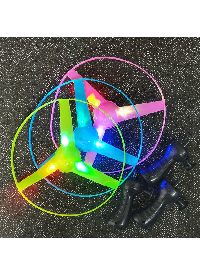 null - Pull Wire Flying Saucer Luminous Flying Saucer UFO Large Frisbee Stall Children Flash Toy Flash Frisbee Wholesale-Specification:Glowing String Flying Saucer Yellow - Image 1