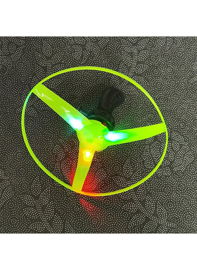 null - Pull Wire Flying Saucer Luminous Flying Saucer UFO Large Frisbee Stall Children Flash Toy Flash Frisbee Wholesale-Specification:Glowing String Flying Saucer Yellow - Image 1