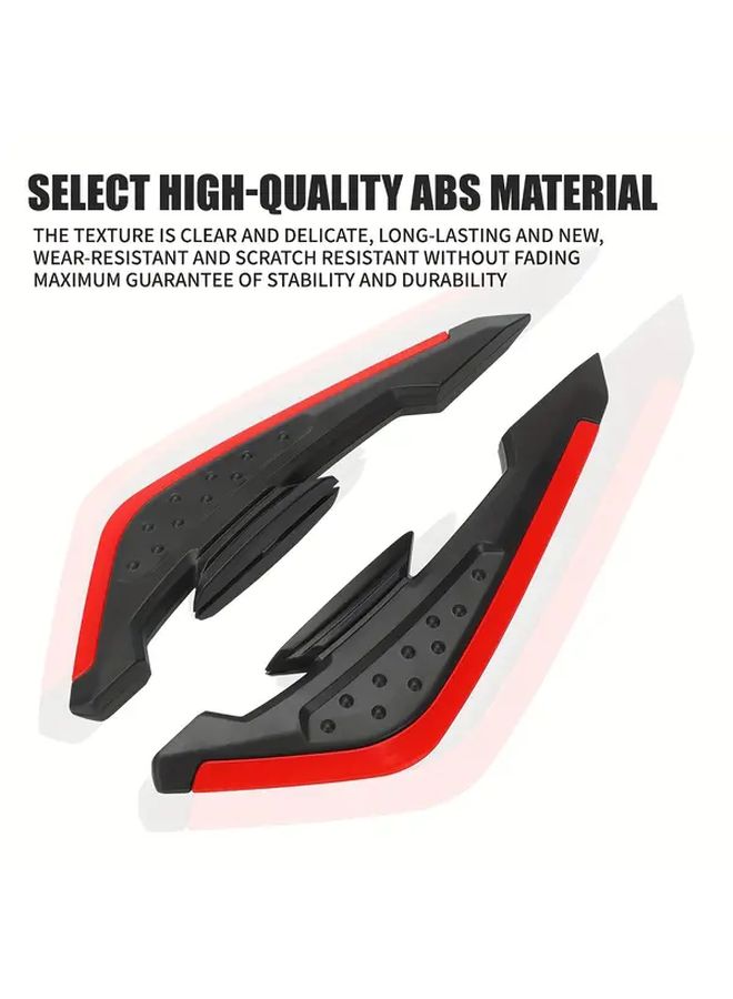 2pcs Red Motorcycle Wind Blades Side Wing Air Disturbance Stickers Universal Car Panel Decorative Air Guide Fins Fairing Suitable For Automobile Exterior Accessories - Image 5