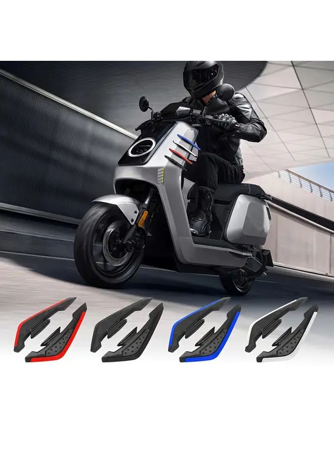 2pcs Red Motorcycle Wind Blades Side Wing Air Disturbance Stickers Universal Car Panel Decorative Air Guide Fins Fairing Suitable For Automobile Exterior Accessories - Image 1