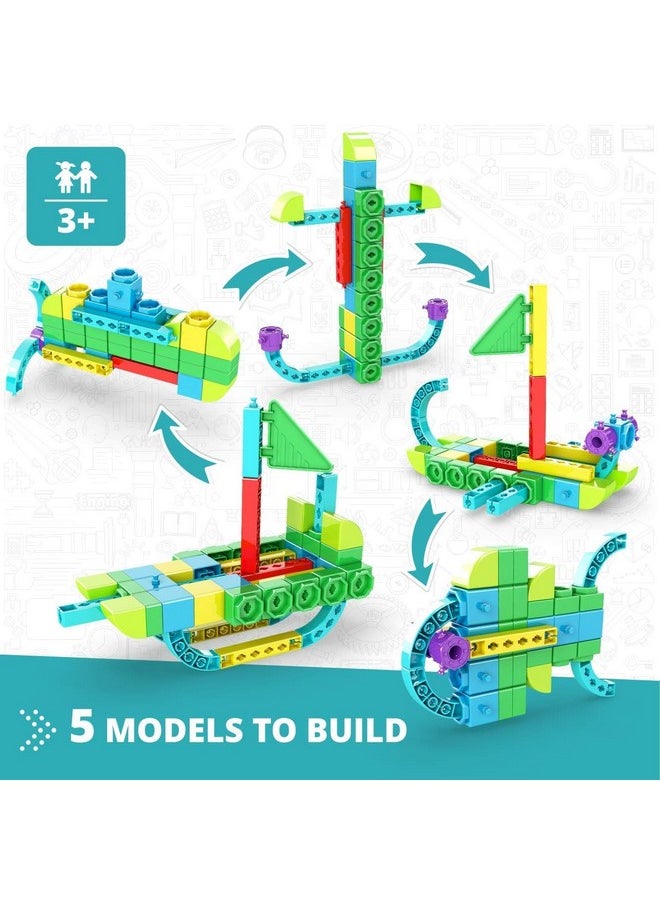 Engino Engino: STEAM Labs Junior: Learning About…Sea Adventur - 5 Model Toy Brick Building Set, Facts Storybook & Number Activities, Stack & Click, Kids 3+  - Image 2