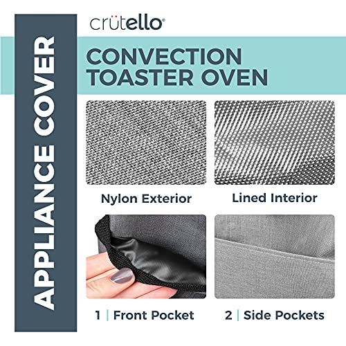 Crutello Convection Toaster Oven Cover with Storage Pockets, Large, Fits Machines Up to 17 x 15 x 14 Inches, Compatible with Cuisinart - Image 3