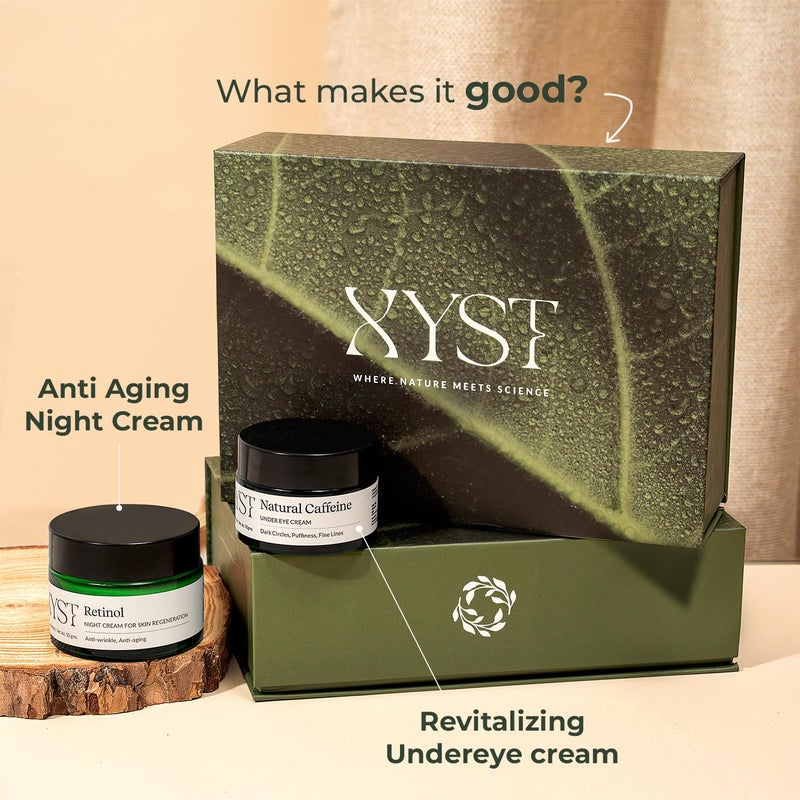 Xyst Depuff Renew Gift Set 80gm Under eye Retinol night cream combo Natural Caffeine Retinol hamper Dark Circle and Wrinkle Treatment For women men Pack of 2 - Image 5