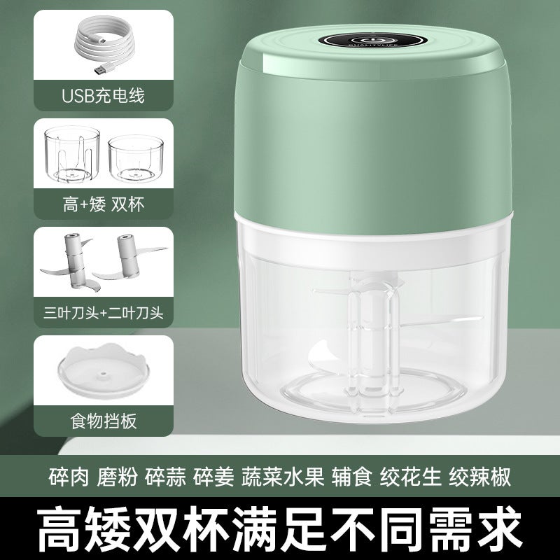 Electric Pestle, Household Garlic Press, Food Supplement Cooking Machine, Wireless Mini Garlic Masher, Garlic Machine - Image 1