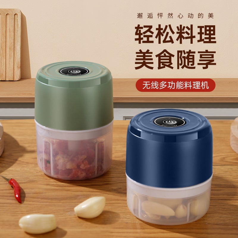 Electric Pestle, Household Garlic Press, Food Supplement Cooking Machine, Wireless Mini Garlic Masher, Garlic Machine - Image 2