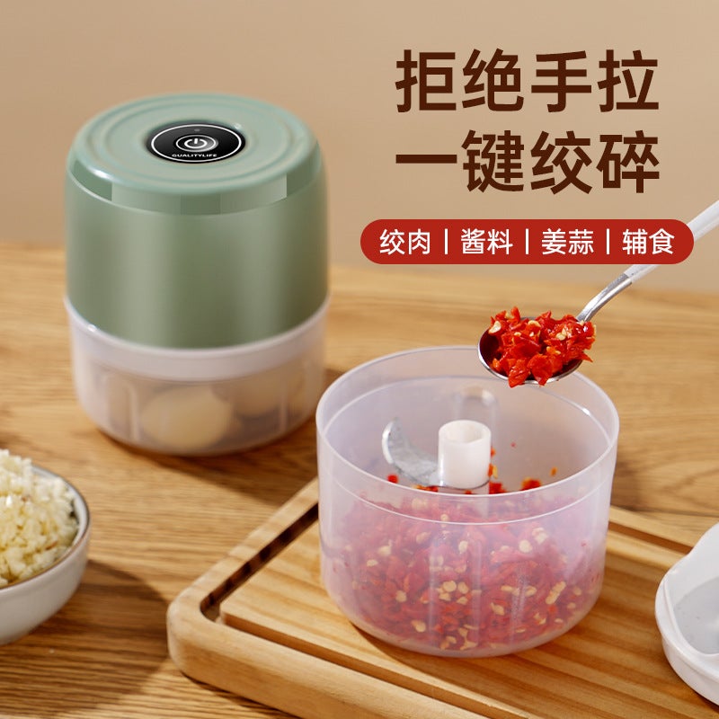 Electric Pestle, Household Garlic Press, Food Supplement Cooking Machine, Wireless Mini Garlic Masher, Garlic Machine - Image 4