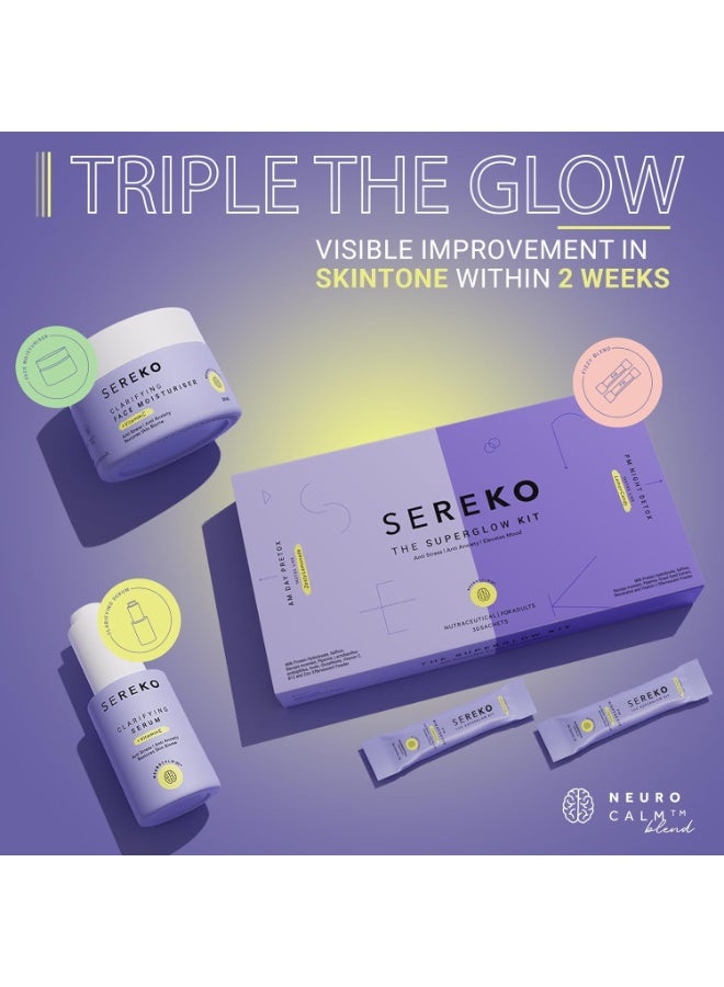 Sereko Advanced Active Vitamin C Skin Regime Kit Combo | Clarifying Vitamin C Face Moisturiser 50 ml, Clarifying Serum 30 ml & Super Glow Kit Collagen Powder - 30 Sachet x 4g - Image 3