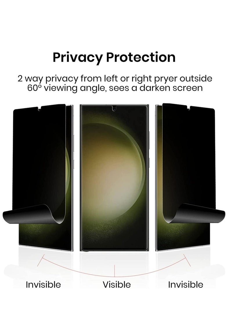 Raxoom Samsung Galaxy S23 Ultra Privacy Screen Protector,Ceramic Matte Soft Film for Samsung Galaxy S23 Ultra 5G (6.8"), Full Adhesive, Anti-Scratch, 3D Curve Fit, Touch Sensitive (Ceramic Matte Privacy) - Image 2