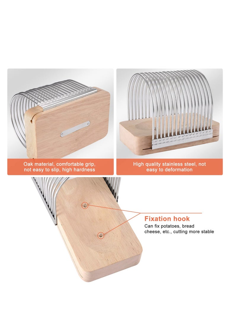 SYOSI - Bread Slicer,  Toast Slicer, Toast Cutting Guide for Homemade Bread, Bread Slicing Guide, Fixed Stainless Steel Food Slicer, Enjoy Homemade Bread Like Bagel, Sourdough, Cake - Image 1