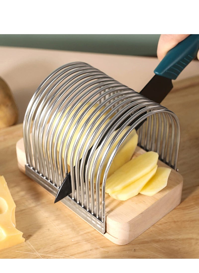 SYOSI - Bread Slicer,  Toast Slicer, Toast Cutting Guide for Homemade Bread, Bread Slicing Guide, Fixed Stainless Steel Food Slicer, Enjoy Homemade Bread Like Bagel, Sourdough, Cake - Image 1