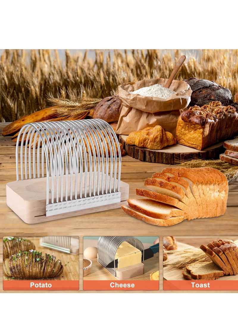 SYOSI - Bread Slicer,  Toast Slicer, Toast Cutting Guide for Homemade Bread, Bread Slicing Guide, Fixed Stainless Steel Food Slicer, Enjoy Homemade Bread Like Bagel, Sourdough, Cake - Image 1