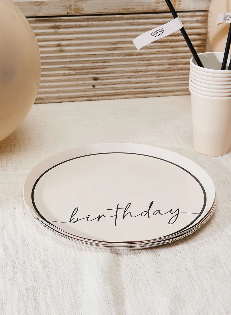 Ginger Ray Plate - Birthday - Nude And Black