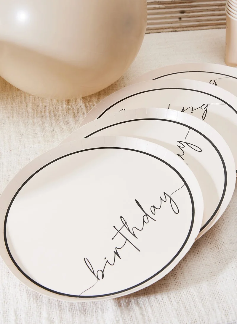 Ginger Ray Plate - Birthday - Nude And Black