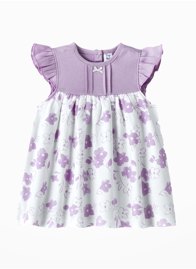 Tiny Hug Soft Knit Cotton Baby Girl Dress  - Image 1