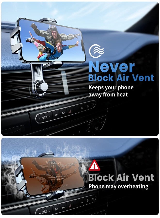 eSamcore Car Vent Phone Mount, Car Phone Holder Mount with Swing Arm Air Vent Clip Car Mount Cell Phone Holder Car for iPhone 17/16/ 15/14/ 13 Pro Max & All 4.7" - 6.9" Android Smartphone - Image 2