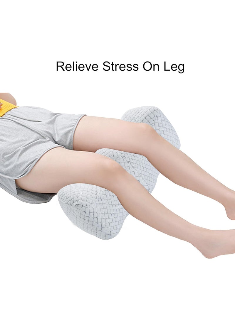 والالا وسادة ركبة دائرية نصف دائرية مريحة محمولة، وسائد لرفع الساق، وسادة دعم الركبة لمن ينامون على جانبهم تفصل الركبتين، تعزز النوم، الدورة الدموية - Image 4