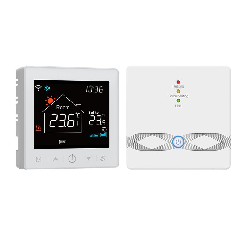 Smart Thermostat: 3.5 Inch White Touch Screen - Stable RF Wireless Technology Wifi Smart Thermostat for Home Smart Control & Weekly Programmable Scheduling - Image 1