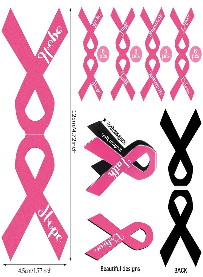 Affrolling 24 Pcs Breast Cancer Awareness Accessories Magnetic Bookmark Bulk Cancer Awareness Accessories Gifts Pink Ribbon Bookmarks or Charity, Office, Fundraiser Events - Image 2