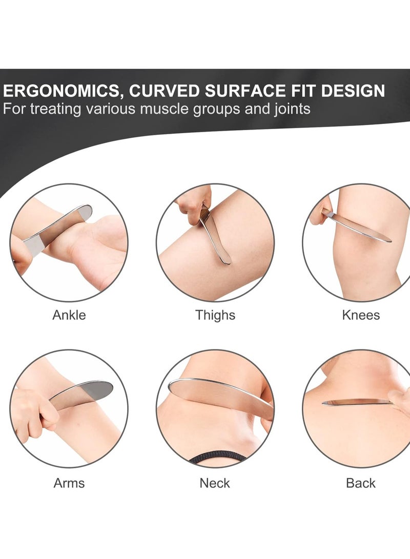 عام أداة تدليك غواشا، أداة كشط من الفولاذ المقاوم للصدأ من الدرجة الأولى لتحسين الأنسجة الناعمة، أدوات العلاج الطبيعي، تستخدم للظهر والساقين والذراعين والرقبة والكتف، أداة غواشا - Image 2