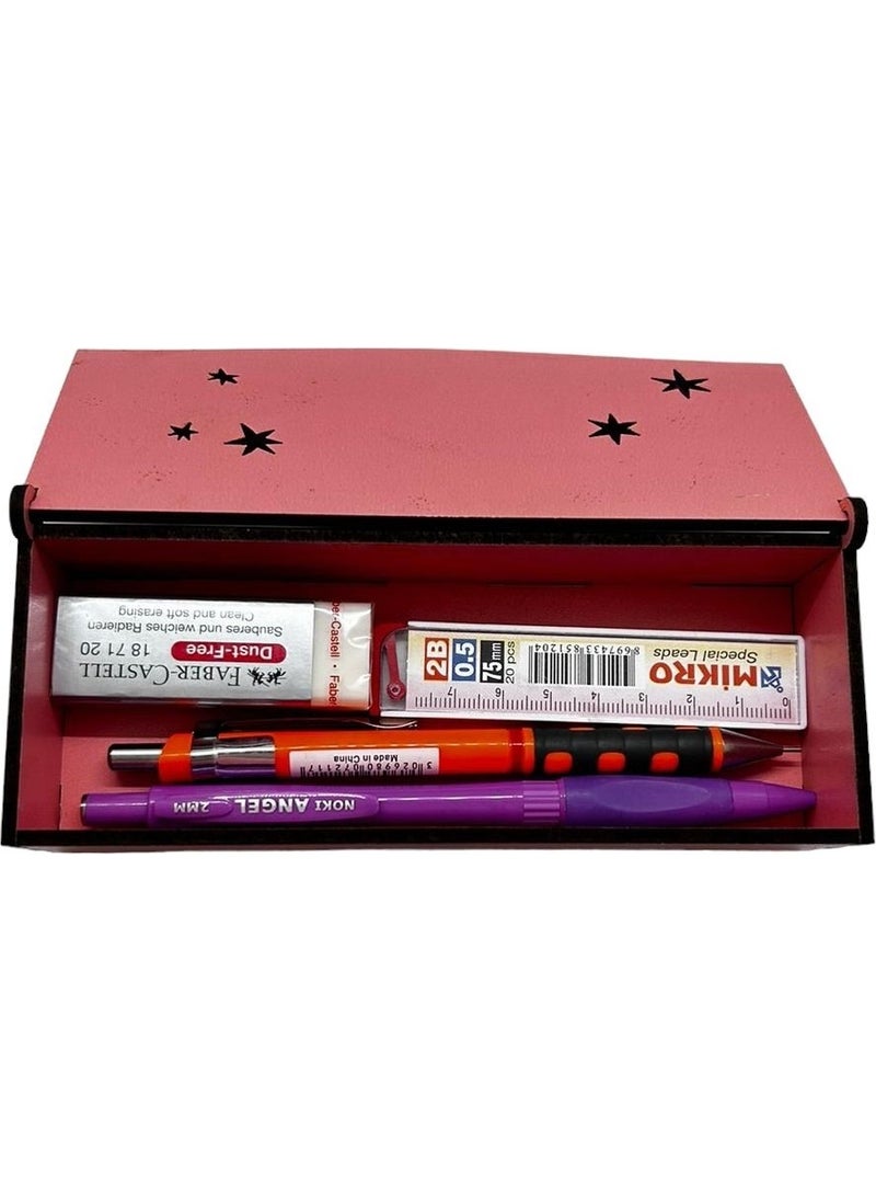 Dalyan Wooden Pencil Case Box with Lid  - Image 2
