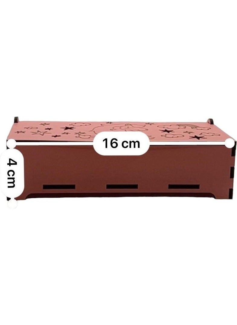 Dalyan Wooden Pencil Case Box with Lid  - Image 4