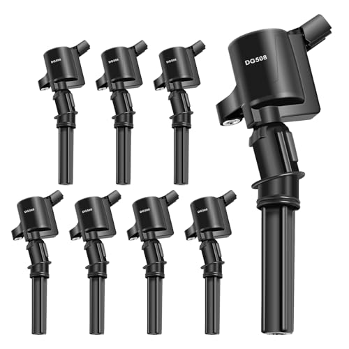 STZJAYE DG508 Ignition Coils Set of 8 Pack Compatible with Ford F-150 2000-2010,for E-150 2003-2014,for E-250 2003-2014,for Lincoln Navigator 1998-1999,for Mercury Grand Marquis 1998-2011 DG491 Black - Image 1