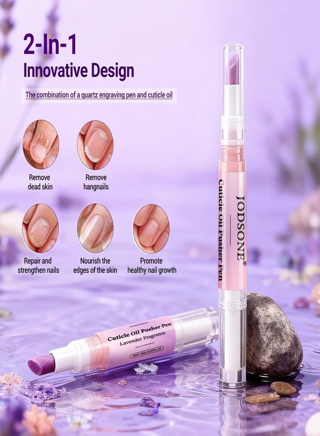 JODSONE 2-in-1 Cuticle Oil Pen & Cuticle Pusher,Gentle Cuticles Treatment Remover For Dry & Damaged Nails, Hangnails, Moisturize Strengthen Brighten Cleaning Dead Gentle Formula Products 2ml - Image 2
