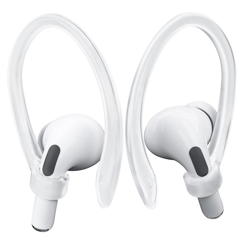 ICARERSPACE 2 Pairs AirPods Ear Hooks for AirPods Pro 2, AirPods Pro, AirPods 4, 3, 2 & 1, Upgraded Anti Slip Sports Clip Hooks for AirPods 1, 2, 3, 4,Pro, Pro 2 â€“ Transparent - Image 1
