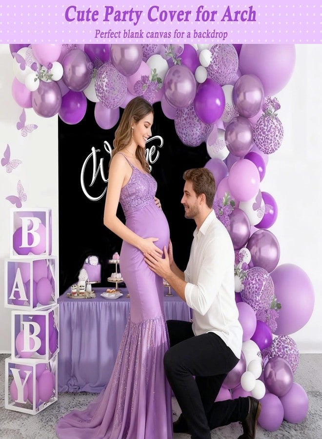 Dexpinzo 7.2FT Wedding Arch Cover, Black Spandex Arch Cover Stretchy Backdrop Stand Cover with Balloon Tying Tools for Wedding Ceremony Baby Shower Birthday Party Photo Background Arch Decorations - Image 4