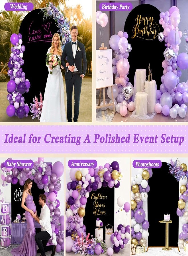 Dexpinzo 7.2FT Wedding Arch Cover, Black Spandex Arch Cover Stretchy Backdrop Stand Cover with Balloon Tying Tools for Wedding Ceremony Baby Shower Birthday Party Photo Background Arch Decorations - Image 5