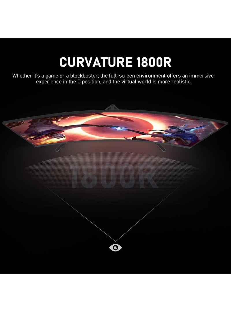 Ahuamty - 32 inch Gaming Monitor 165Hz 1500R QHD (2560x1440) 2K Computer Curved Monitors with FreeSync HDR, Display Port, HDMI for Home Office & Gaming Use Display Screen - Image 1