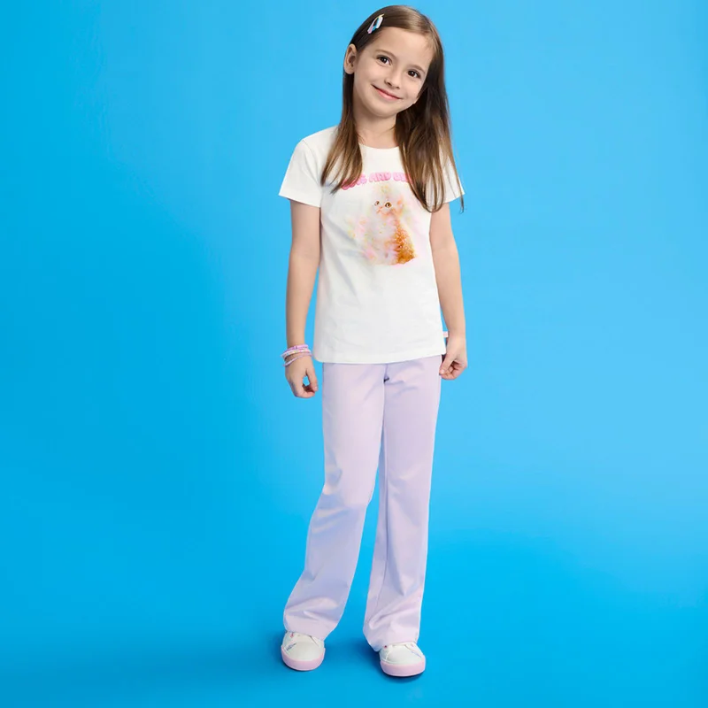 Cool Club بنطلون جينز ضيق من البوليستر والإيلاستان بلون بنفسجي