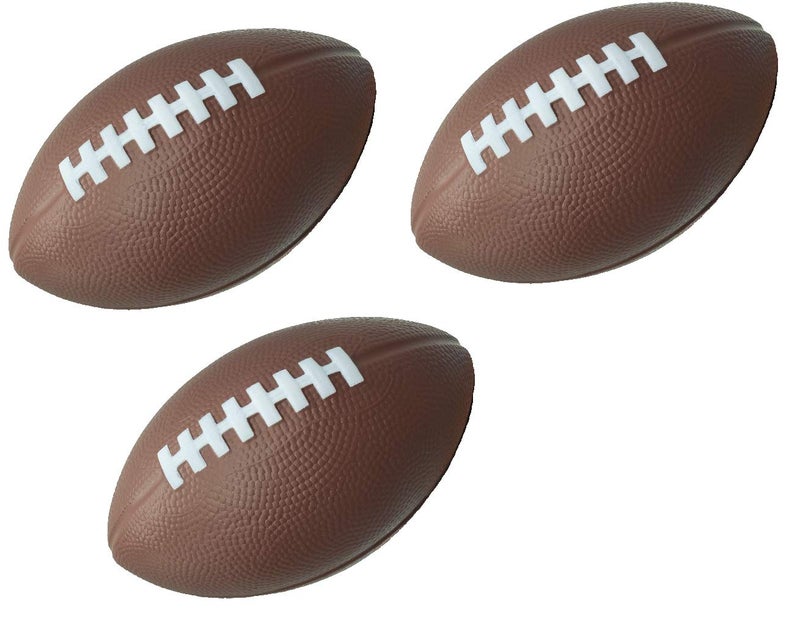 LMC Products Foam Football - 7.25” Kids Football - Soft, Small Balls for Kids – Toddler Mini Ball 3 Pack - Image 1