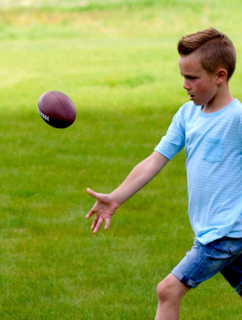 LMC Products Foam Football - 7.25” Kids Football - Soft, Small Balls for Kids – Toddler Mini Ball 3 Pack - Image 4
