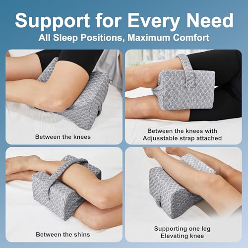 UJPFEO Knee Pillow for Side Sleepers, Leg Pillow for Sciatica, Back, HIPS, Knees, Joints Pain Relief,Pillows for Between Legs While Sleeping Spine Alignment Support & Relieves Pressure - Image 4