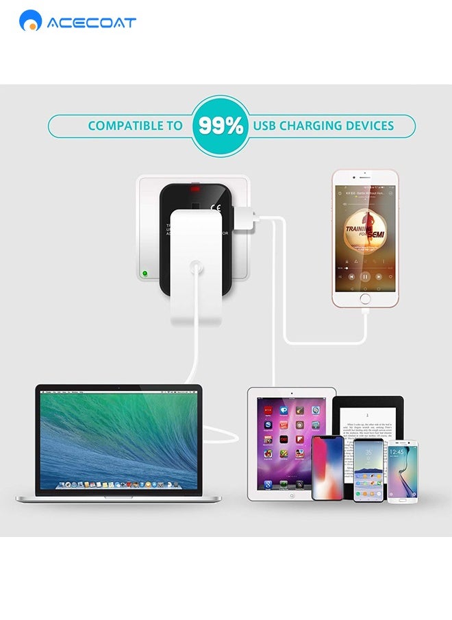 ايسكوت محول سفر قابل للفصل ومتعدد الوظائف، يحتوي على منفذي USB، يناسب أكثر من 150 دولة، بما في ذلك الاتحاد الأوروبي، المملكة المتحدة، الولايات المتحدة، وأستراليا.  - Image 3