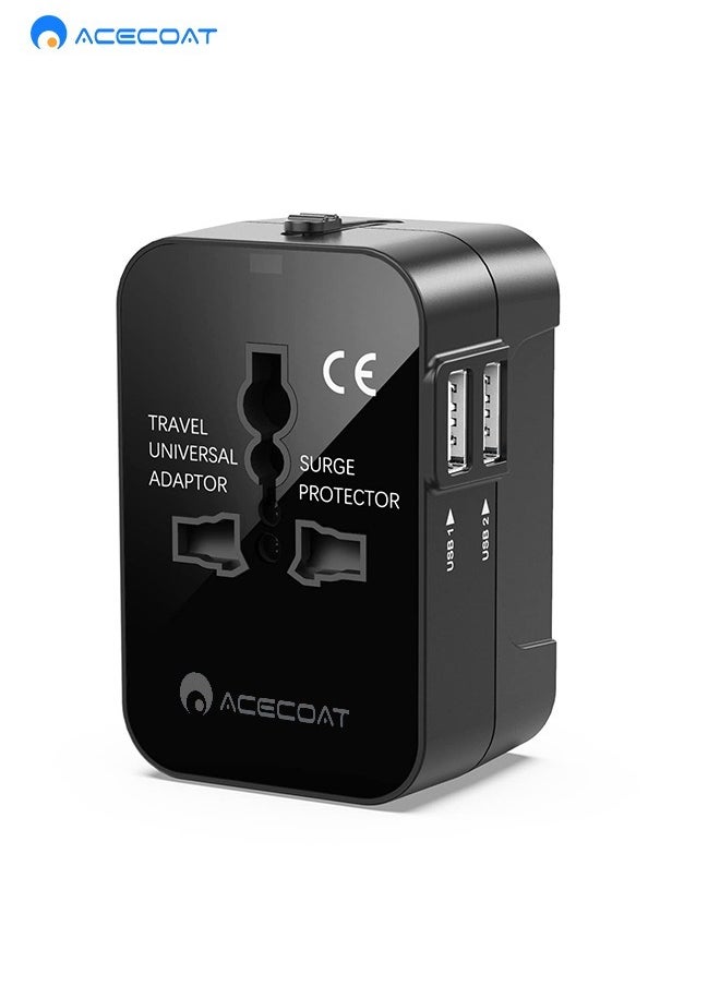 ايسكوت محول سفر قابل للفصل ومتعدد الوظائف، يحتوي على منفذي USB، يناسب أكثر من 150 دولة، بما في ذلك الاتحاد الأوروبي، المملكة المتحدة، الولايات المتحدة، وأستراليا.  - Image 1