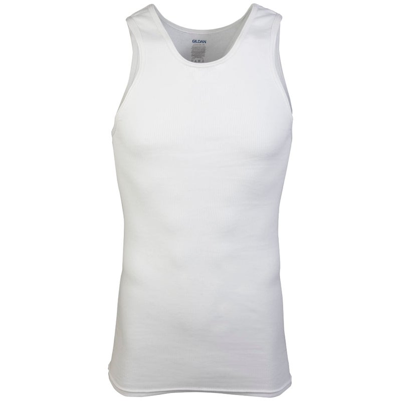 Gildan Men's A-shirt Tanks, Multipack, Style G1104, White (6 Pack), Large - Image 5