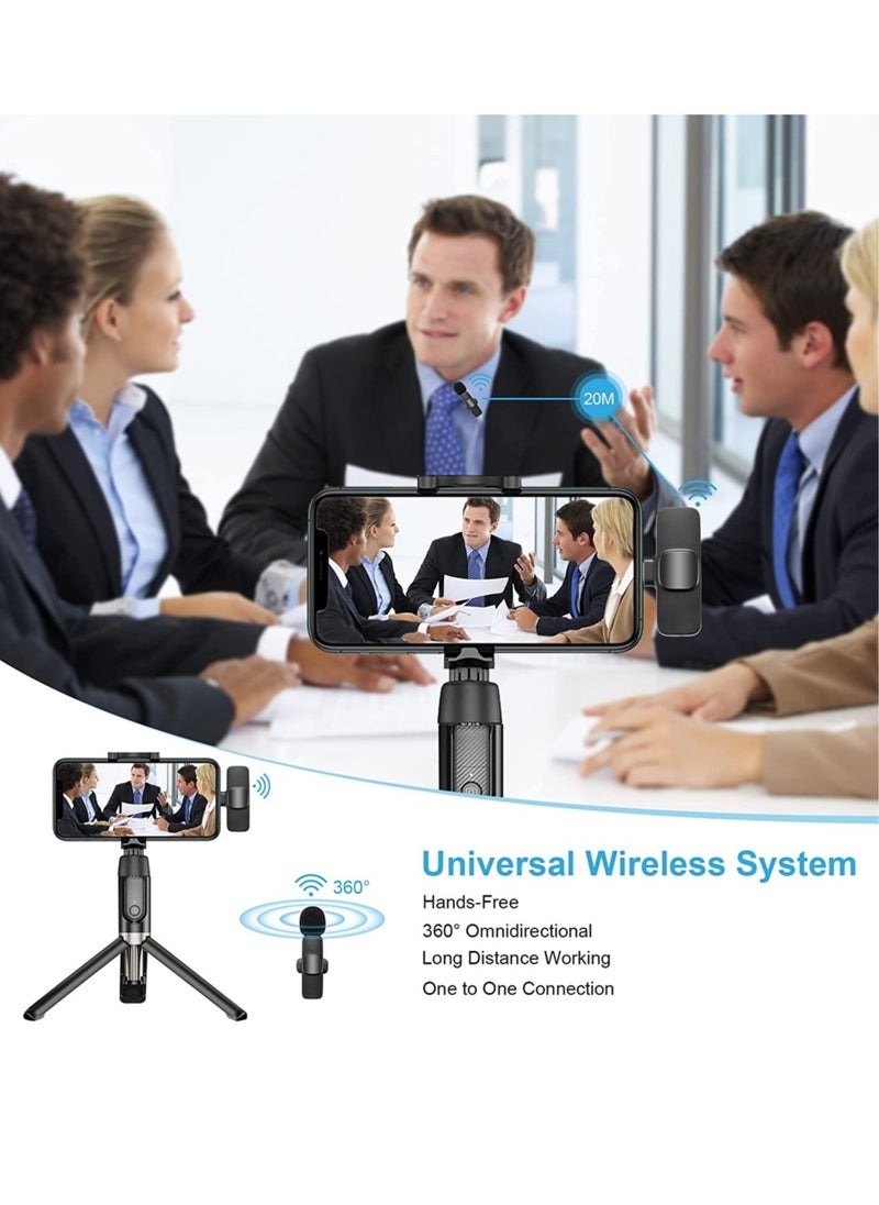 Wireless Microphone for Type-C Phone, Plug-Play Wireless Mic with 2 Microphone for USB-C Android Phone Video Recording, Interview, Vlog
