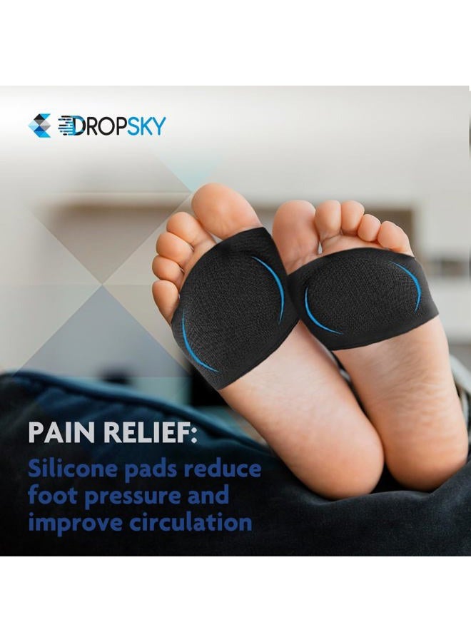 Dropsky Metatarsal Sleeves Inserts with Gel Pads - 4 Pieces - Immediate Bottom Ball of Foot Support Pain Relief - Soft Padding - Aid Metatarsalgia, Mortons Neuroma, Sesamoiditis, Insole Men, Women (Black) - Image 4